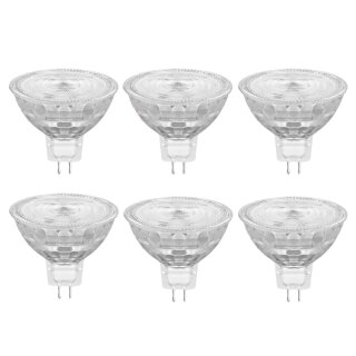 6 x Osram LED Leuchtmittel MR16 Glas Reflektor 3,4W = 20W GU5,3 12V 230lm warmweiß 2700K 36° DIMMBAR