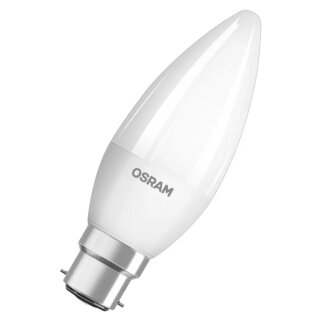 Osram LED Kerze 5,4W = 40W B22d matt 470lm warmweiß 2700K DIMMBAR