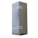 Eco-Light LED Wandleuchte Stripes Edelstahl Silber IP44...