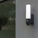 Lutec LED Wandleuchte Anthrazit IP44 18W 1200lm warmweiß 3000K Kamera Bewegungsmelder