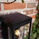 Lutec LED Solar Wandleuchte Flair schwarz matt IP44 2W E27 200lm 2700K warmweiß Bewegungsmelder
