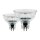 2 x Eglo LED Glas Reflektor 5,2W = 50W GU5,3 matt 450lm warmweiß 2700K 38°