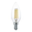 Eglo LED Filament Kerze 4W = 32W E14 klar 350lm warmweiß 2700K