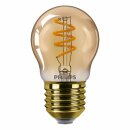 Philips LED Spiral Filament P45 Tropfen 2,6W = 15W E27 Gold 136lm extra warmweiß 1800K DIMMBAR