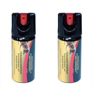 2 x Tierabwehrspray Pfefferspray CS Spray Verteidigungsspray 40ml