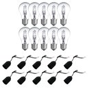 10 x Eco Halogen Glühbirne 52W = 75W E27 klar dimmbar Glühlampe 2000h + 10 x Baufassung Lampenfassung