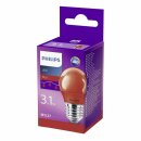 Philips LED Leuchtmittel P45 Tropfen 3,1W E27 230V farbig Rot Party