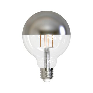 Müller-Licht LED Filament G95 Globe 8,5W = 63W E27 Kopfspiegel Silber 850lm warmweiß 2700K Ra>90 DIMMBAR