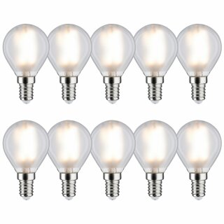 10 x Paulmann LED Filament Tropfen 5W = 40W E14 matt 470lm warmweiß 2700K