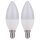 2 x LED Kerzenform C37 3W = 25W E14 matt 250lm warmweiß 2700K