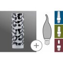 Paulmann Deco Glas Leo Opal schwarz Muster für E14 /...