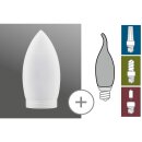 Paulmann Deco Glas Kerze opal Satinglas für E14 / E27 bis 10W