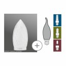 Paulmann Deco Glas Kerze gedreht klar für E14 / E27...