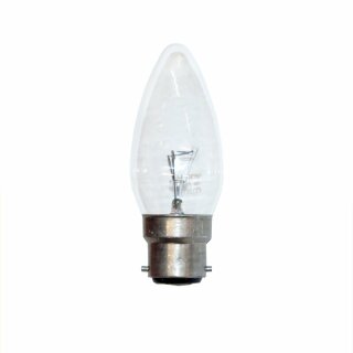 Merkur Glühbirne Kerze 60W B22d klar 125-130V Glühlampe warmweiß dimmbar Sonderspannung