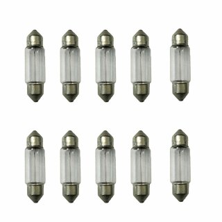 10 x Glühbirnen Sofitten Signallampe fürs Auto SV8,5 36mm 5W 24V warmweiß