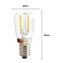 10 x Merkur LED Filament T26 Röhre 1W = 15W E14 klar 115lm warmweiß 2700K