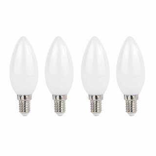 4 x I-Glow LED Filament Kerzen 4W = 40W E14 matt 470lm warmweiß 2700K