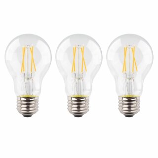 3 x I-Glow LED Filament A60 Birnen 7W = 60W E27 klar 806lm warmweiß 2700K
