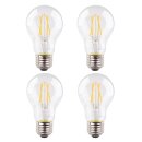 4 x I-Glow LED Filament A60 Birnen 4W = 40W E27 klar...