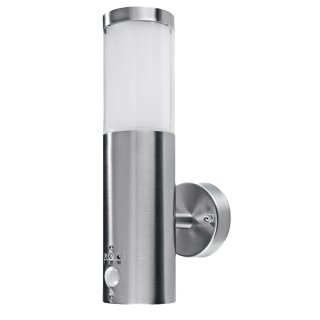 Star LED Außenleuchte Wandlampe Edelstahl IP44 6,5W GU10 430lm Warmweiß 2700K Bewegungsmelder