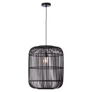 Brilliant Pendelleuchte Woodrow Schwarz Bambus...