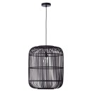 Brilliant Pendelleuchte Woodrow Schwarz Bambus...
