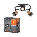 Ledvance LED Deckenleuchte Decor Spot Kork Schwarz rund 3...