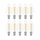 10 x  Merkur LED Filament Kerze 4W = 37W E14 klar 420lm...