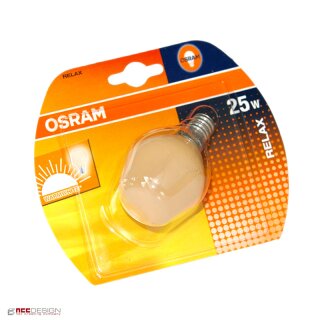 1 x Osram Tropfen Relax 25W E14 Glühbirne Glühlampe PC warmweiß warmwhite matt