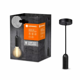 Ledvance Pendelleuchte Vintage 1906 PenduLum Round Schwarz Ø10cm max. 25W E27 kürzbar