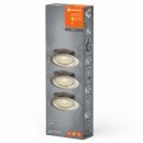 3 x Ledvance LED Einbauleuchte Spot Set brushed Nickel Ø 9cm 4,9W 400lm Warmweiß 2700K schwenkbar Dimmbar