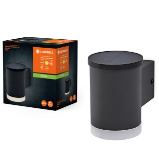 Ledvance LED Wandlampe Außenleuchte Endura Style Solar Wall Oxford Dunkelgrau IP44 0,5W 80lm warmweiß 3000K
