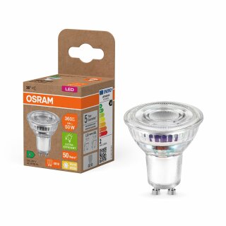 Osram LED Glas Reflektor PAR16 2W = 50W GU10 360lm warmweiß 2700K 36° ultra effizient