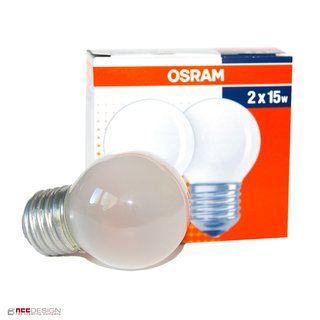 2 x Osram Glühbirne Tropfen 15W E27 MATT Glühlampe 15 Watt Glühbirnen Glühlampen