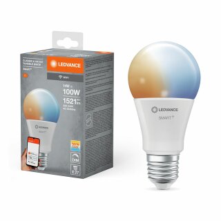 Ledvance LED Smart+ Birne A70 14W = 100W E27 matt 1521lm TW 2700K-6500K Dimmbar App Google Alexa WiFi