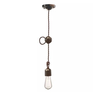 Ferroluce Pendelleuchte Hängelampe Vintage Schwarz max. 53W E27 handgefertigt Keramik