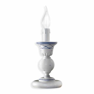 Ferroluce Tischleuchte Sanremo Weiß Blau Ø12cm max. 60W E14 handgefertigt Keramik