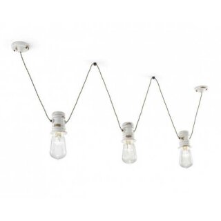 Ferroluce Pendelleuchte Hängelampe Urban Weiß Ø10,5cm max. 3 x 53W E27 handgefertigt Keramik