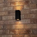 LED Außenleuchte Wandlampe Schwarz IP44 2 x 4,5W GU10 690lm warmweiß 2700K Up/Down