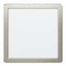 Eglo LED Deckenleuchte Aufbaupanel Fueva 5 Nickel matt 21x21cm 16,5W 1800lm Warmweiß 3000K