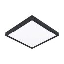 Eglo LED Deckenleuchte Aufbaupanel Fueva 5 Schwarz 29x29cm 20,5W 2400lm Warmweiß 3000K