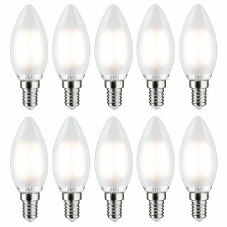 10 x Paulmann LED Filament Kerzen 5W = 40W E14 matt 470lm warmweiß 2700K DIMMBAR