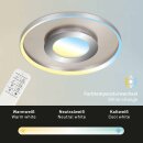 Briloner LED Deckenleuchte Nickel Chrom matt Ø50cm 25W 3000lm CCT 2700K-6500K Dimmbar Memory Fernbedienung