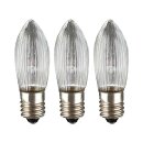 3 x Topkerze Riffelkerze Ersatzleuchtmittel 3W E10 5V...