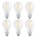 6 x Osram LED Filament A60 Birnen 6,5W = 60W E27 klar 806lm Warmweiß 2700K