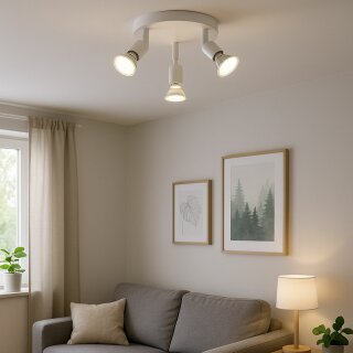Brilliant LED Deckenleuchte Strahler Loona Weiß 3 x 3W GU10 750lm warmweiß 3000K schwenkbar