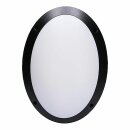 LED Außenleuchte Wandlampe Bulkhead Schwarz IP66 8,5W = 75W E27 2700K Dimmbar mit 2 Abdeckungen