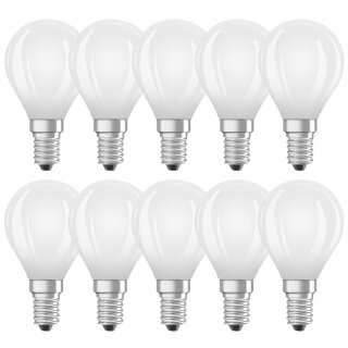 10 x Radium LED Filament P45 Tropfen 4W = 40W E14 matt 470lm Neutralweiß 4000K