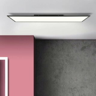Brilliant LED Aufbaupanel Deckenleuchte Buffi Schwarz 120x30cm 40W 4000lm neutralweiß 4000K
