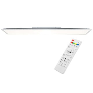 Brilliant LED Deckenleuchte Aufbaupanel Allie weiß 120x30cm 37W 3800lm 2700K-6500K RGB dimmbar Fernbedienung